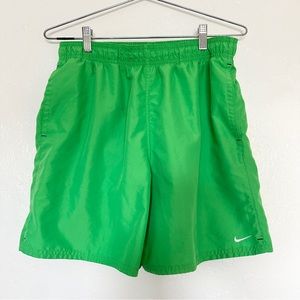 Lime Green Nike Althletic Gym Shorts with lining - Size M